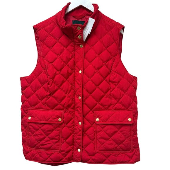 TALBOTS Quilted Down Vest Plus Size 2X Holiday Red Puffer Womens Jacket NWT - Picture 1 of 11